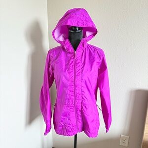 Lightweight Columbia Pink Rain Jacket with Hood